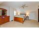 Bedroom featuring carpet, sloped ceilings, and a wooden dresser at 126 N Darlington St, Jamestown, IN 46147