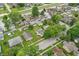 Aerial view of a residential neighborhood showcasing houses, trees, and surrounding streets at 1331 S 9Th St, Noblesville, IN 46060