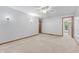 The main bedroom is spacious with a ceiling fan and an attached ensuite for privacy and comfort at 150 Dominion Dr, Zionsville, IN 46077