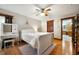 Bedroom with a vanity, hardwood floors, and a window at 2708 N 400 E, Greenfield, IN 46140