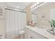 Cozy bathroom featuring a sink with white cabinets, and a shower with curtain at 3713 W 98Th St, Carmel, IN 46032