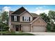 Charming two-story home featuring a blend of siding and brick, a two-car garage, and a well-manicured lawn at 4390 Red Pine Dr, Bargersville, IN 46106
