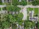 Top-down view showing residential houses and buildings surrounded by verdant trees lining city streets at 4926 Crittenden Ave, Indianapolis, IN 46205