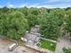 Aerial view of a home surrounded by mature trees and a well-maintained yard, featuring blue skies above at 4926 Crittenden Ave, Indianapolis, IN 46205