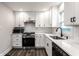 Well-lit kitchen featuring white cabinets, stainless steel appliances, and a sleek, modern design at 4926 Crittenden Ave, Indianapolis, IN 46205