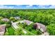 A beautiful neighborhood nestled among lush trees, showcasing well-maintained lawns and charming homes at 5268 Woodfield Dr N, Carmel, IN 46033