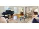 Inviting living room showcasing hardwood floors, a piano, comfortable seating, and plenty of natural light at 5268 Woodfield Dr N, Carmel, IN 46033