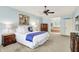 This main bedroom features a ceiling fan, en-suite bathroom and a view of the tub at 5268 Woodfield Dr N, Carmel, IN 46033