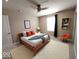 Cozy bedroom with natural light, ceiling fan, and modern decor at 5379 Marigold Dr, Plainfield, IN 46168