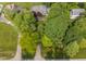 Overhead view of a property featuring mature trees and a neatly kept yard at 5506 Kessler Blvd N Dr, Indianapolis, IN 46228