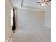 Expansive main bedroom with neutral carpet, ceiling fan, and tray ceiling at 5768 Blue Sky Dr, Whitestown, IN 46075