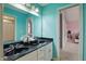 A bathroom with double vanity sinks and plenty of counter space at 7138 Nile Ridge Ct, Indianapolis, IN 46236