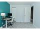 Bedroom includes an office space and dual-tone paint, with bright natural light at 7529 Oceanline Dr, Indianapolis, IN 46214