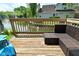 Patio with wood surface and nice furniture to enjoy the lake at 7529 Oceanline Dr, Indianapolis, IN 46214