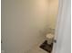 Simple half-bathroom with toilet and small brown rug at 9640 Katana Cir, Fishers, IN 46040