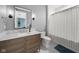 Elegant bathroom featuring a marble countertop, vanity, and shower-tub combination at 11101 Hawthorn Rdg, Fishers, IN 46037