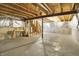 Spacious unfinished basement with exposed ceiling and concrete floor at 11849 Traymoore Dr, Fishers, IN 46038