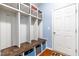 Well-organized mudroom with custom cubbies and storage solutions, offering practical convenience at 12672 Amber Star Dr, Noblesville, IN 46060
