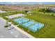 Aerial view of Finch Creek Park with well-maintained pickleball courts at 12672 Amber Star Dr, Noblesville, IN 46060