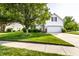 Inviting two-story home boasts a lush front yard and a long driveway leading to an attached garage at 13815 Plantree Dr, Carmel, IN 46033