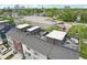 Elevated view of contemporary townhouses featuring private rooftop patios and modern architectural design elements at 1816 Rosette Way, Indianapolis, IN 46202
