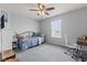 Bedroom featuring a carpet, ceiling fan, bed, and space for a home office at 2337 Hanover Rd, Brownsburg, IN 46112