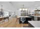 Open concept kitchen with an island, modern appliances, and hardwood floors at 3215 N Pennsylvania St, Indianapolis, IN 46205