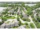 Beautiful aerial view of a lakeside community with lush greenery and well-maintained homes at 3535 Clearwater Cir, Indianapolis, IN 46240