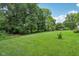 Lush backyard featuring mature trees, green lawn, and a playset at 3564 Clear Creek Blvd, Martinsville, IN 46151