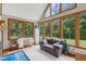 Bright sunroom filled with natural light, featuring large windows and a relaxing seating area at 3564 Clear Creek Blvd, Martinsville, IN 46151