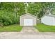 Backyard garage in backyard surrounded by green grass and trees at 4414 Winthrop Ave, Indianapolis, IN 46205
