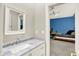 Bathroom with a vanity featuring a marble countertop at 4530 Chase Oak Ct, Zionsville, IN 46077