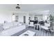 View of the open concept living room and kitchen with modern furnishings and decor at 6771 W Buck Stone Dr, McCordsville, IN 46055
