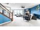 Bright living room featuring a stone fireplace, comfortable seating, and stylish decor at 8088 Lantern Ln, Pendleton, IN 46064