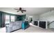 Open concept living room features modern decor, neutral carpets, and lots of light at 8088 Lantern Ln, Pendleton, IN 46064