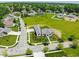 Bird's eye view of the home in its neighborhood, featuring a lush, green, and spacious lot at 10586 Jacks Way, Indianapolis, IN 46234