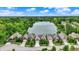 Aerial view of homes near a lake, trees and distant skyline highlighting community and natural setting at 1071 Serenity Ct, Carmel, IN 46280