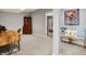 Finished basement area showcasing a vintage writing desk, cabinet and tasteful décor at 1071 Serenity Ct, Carmel, IN 46280