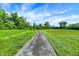 Scenic asphalt path surrounded by green grass and lush trees under a blue sky with clouds at 1071 Serenity Ct, Carmel, IN 46280