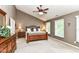 Large main bedroom features vaulted ceilings, dual windows, and ample space for a king-size bed and dressers at 10888 Weston Dr, Carmel, IN 46032