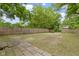 Large backyard with mature trees and grass that offer relaxation and recreation at 1150 W 30Th St, Indianapolis, IN 46208
