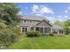 Expansive backyard featuring a well-manicured lawn, mature trees, and an inviting patio for outdoor enjoyment at 11807 Rolling Springs Dr, Carmel, IN 46033