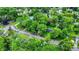 Wide aerial view of neighborhood with mature trees, residential streets and a glimpse of a pool at 1926 Fairmont Ct, Indianapolis, IN 46229