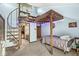 Bedroom with custom loft, spiral staircase, and serene views at 20322 Wagon Trail Dr, Noblesville, IN 46060