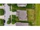 An aerial view showcases the home's backyard, driveway, and neighborhood layout at 2509 Cedarmill Dr, Franklin, IN 46131