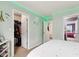 Bedroom with colored lighting, window, shelving and closet at 2509 Cedarmill Dr, Franklin, IN 46131