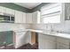 Updated kitchen with white cabinets, subway tile backsplash, and stainless steel microwave at 2823 Boulevard Pl, Indianapolis, IN 46208