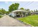 Spacious backyard featuring a covered patio area and lush greenery, creating a perfect spot for outdoor gatherings at 2840 Denison St, Indianapolis, IN 46241