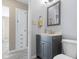 Bathroom featuring updated vanity, mirror and new fixtures at 3113 Westenedge Dr, Columbus, IN 47203