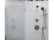 Modern shower with multiple shower heads and tiled wall at 3113 Westenedge Dr, Columbus, IN 47203